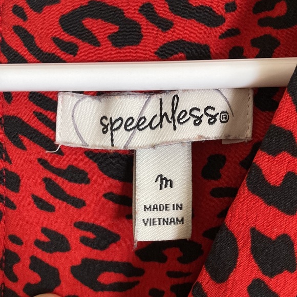 Speechless red leopard print faux wrap around dress - Picture 4 of 6